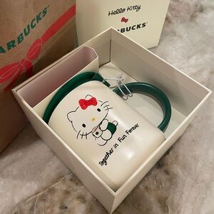 Starbucks Hello Kitty Mug with Green Handle
